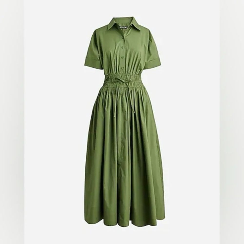 J Crew Midi Elena shirt-dress in cotton poplin